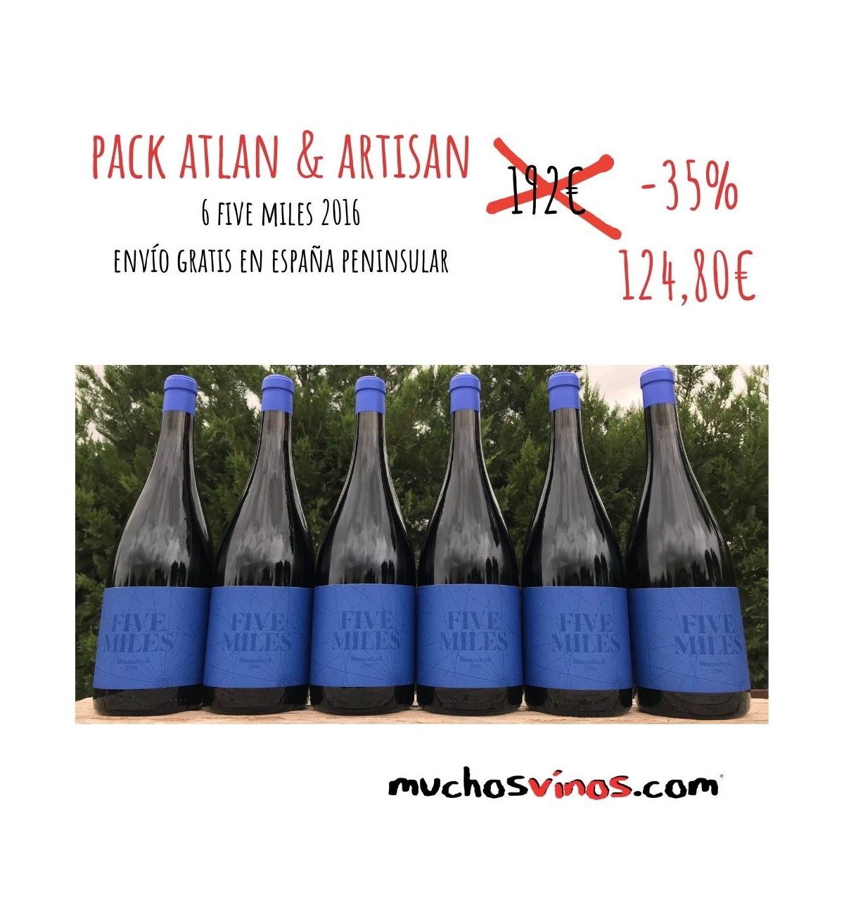 Pack Atlan And Artisan - 6 x Five Miles 2016 by muchosvinos.com