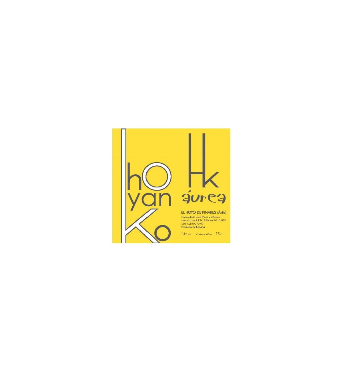 Hoyanko Áurea 2018 - Vino blanco, Albillo Real, Viñas Viejas, Cebreros, Ávila Hoyanko Áurea 2018 - Vino blanco, Albillo Real, Viñas Viejas, Cebreros, Ávila